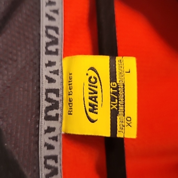 Mavic Cycling Orange & Black Thermal Men's Zip Up Road Biking Insulating Jacket - Picture 2 of 4